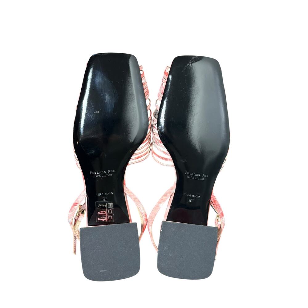 Suzanne Rae NWOB pink Rose Low 70s Sandal Size 37 7 - Picture 8 of 9